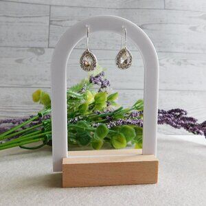 LC Lauren Conrad Fashion Drop Earrings in a Silver color.  50% recycled material